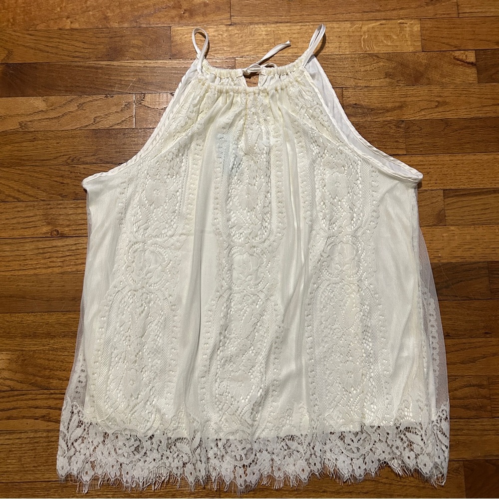 Maurices Ivory Lace Halter Top Size XL